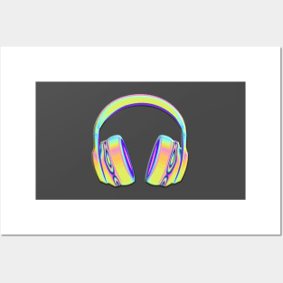 Yellow Headphones Posters and Art